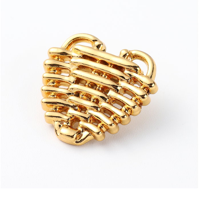 Gold woven-texture shank button